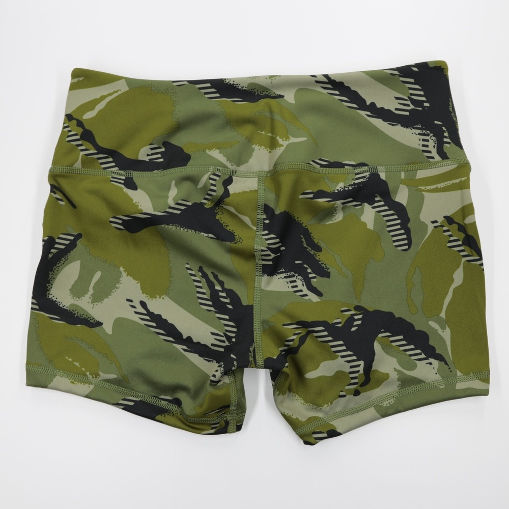 Adidas Women's Stretch Compressive‎ Fit 4 Inch Tight Camo Shorts Green Size M - Picture 4 of 8